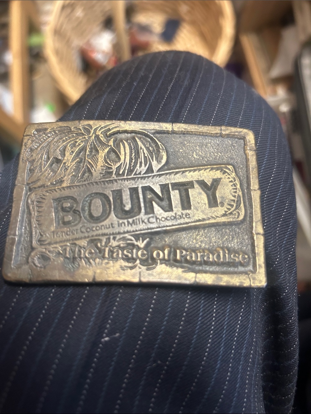 Vintage Bounty Embossed Gold-Tone Belt Buckle